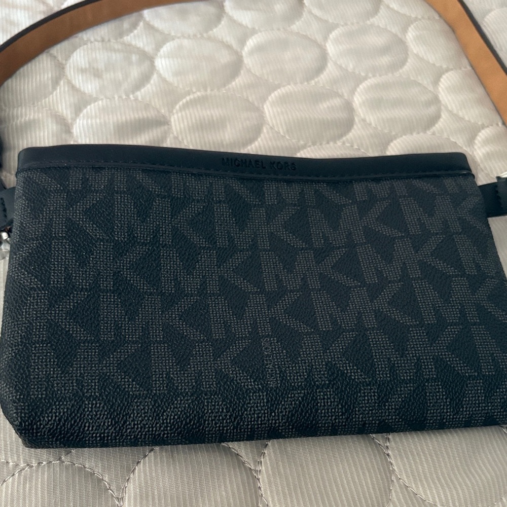Michael Kors Black and Tan Belt Bag